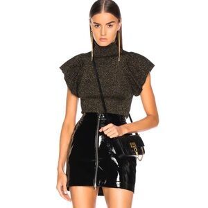 Revolve A.L.C. Minka Flutter Knit Top Small Metallic
